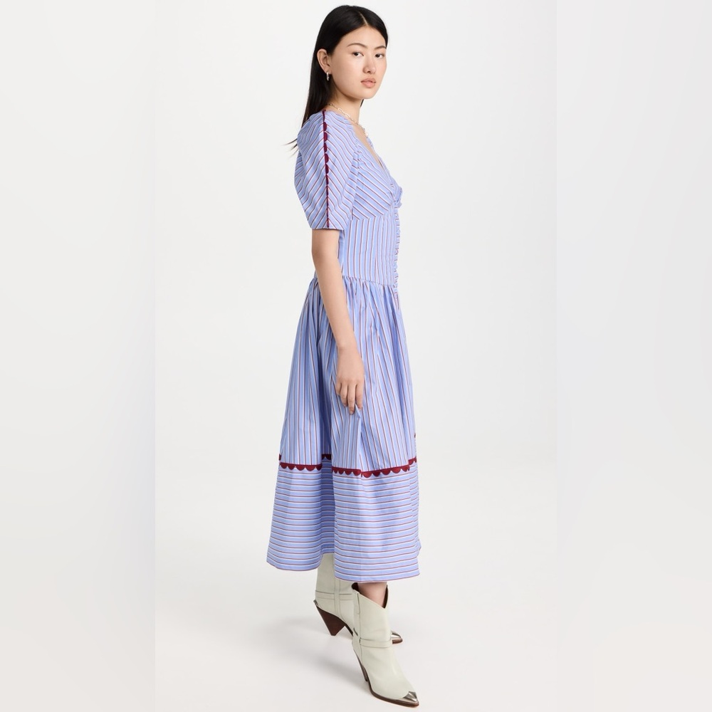 Silvia Tcherassi. Anika Scalloped-Trim Midi Dress. Very good used condition - Picture 5 of 5